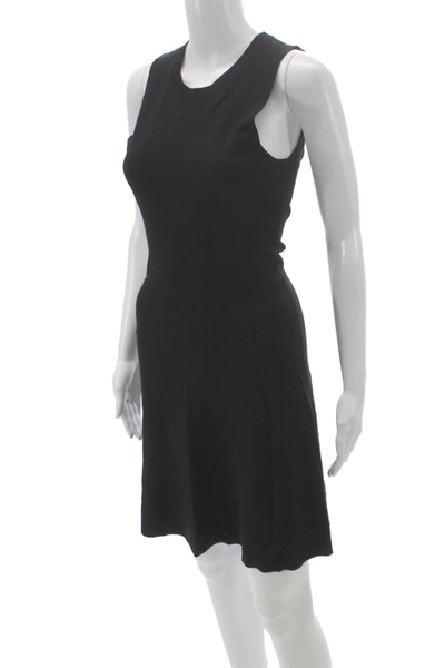 Theory Womens Tank Dress Black Sleeveless Round Neck Above Knee Size S