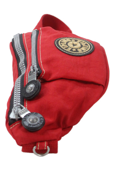 Kipling Womens Nylon Zip Fanny Belt Bag Bright Red