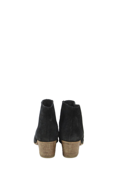 Vince Womens Suede Block Heels Ankle Boots Shoes Black Size 7M
