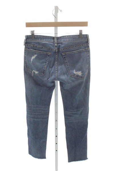 Rag & Bone Womens Ankle High Rise Jeans Blue Cotton Button Size 23