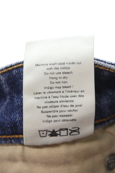 Rag & Bone Womens Ankle High Rise Jeans Blue Cotton Button Size 23