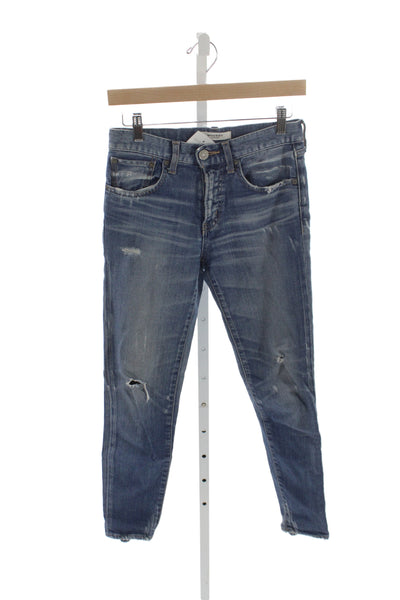 Moussy Women High Rise Ankle Jeans Blue Cotton Vintage Size 25