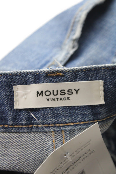Moussy Women High Rise Ankle Jeans Blue Cotton Vintage Size 25
