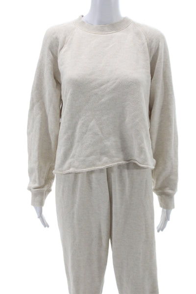 Jenni Kayne Women Two Piece Loungewear Set Beige Long Sleeve Size S