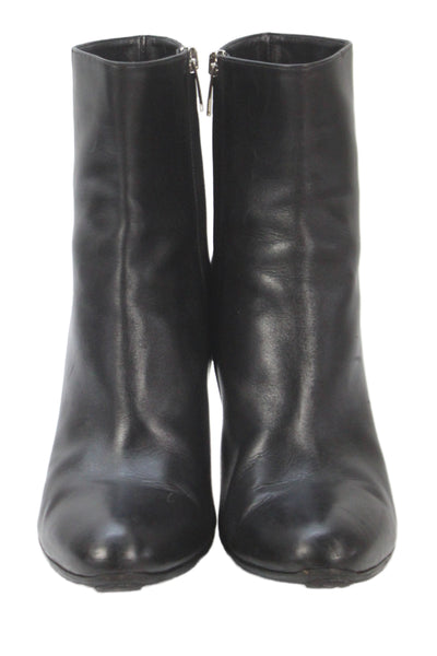 Gianvito Rossi Womens Side Zip Stiletto Leather Booties Black Size 42