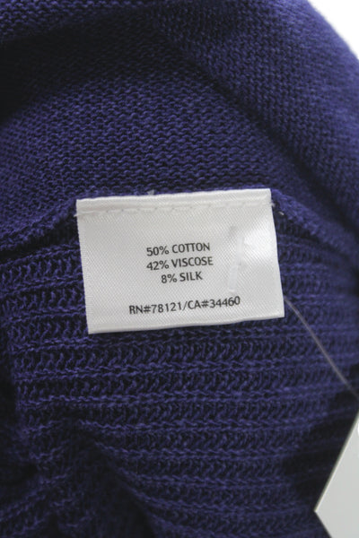 Eileen Fisher Womens Purple Cotton V Neck Sleeveless Vest Sweater Size 1X