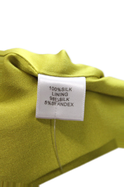 St. John Womens Silk Floral Camisole Green Sleeveless Scoop Neck Size S
