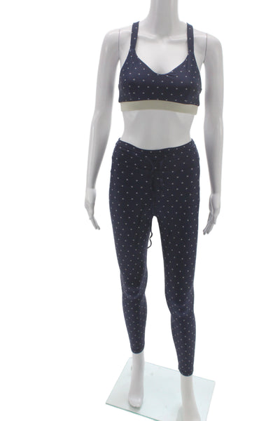 The Upside Womens Blue Polka Dot Scoop Neck Sleeveless Pants Drawstring Size 6
