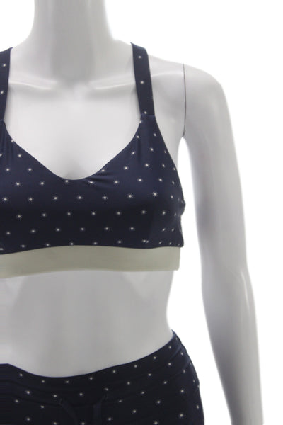 The Upside Womens Blue Polka Dot Scoop Neck Sleeveless Pants Drawstring Size 6
