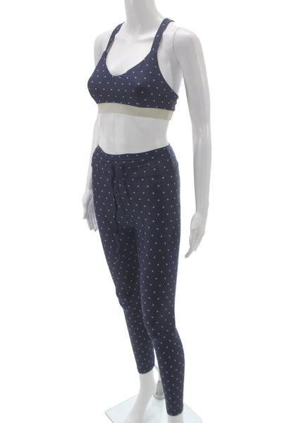 The Upside Womens Blue Polka Dot Scoop Neck Sleeveless Pants Drawstring Size 6