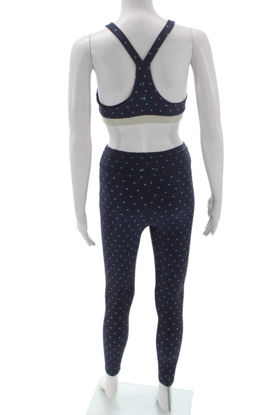 The Upside Womens Blue Polka Dot Scoop Neck Sleeveless Pants Drawstring Size 6