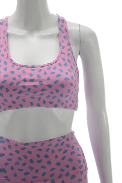 AGF Womens Pink Animal Print Leggings Outfit Set Scoop Neck Sleeveless Size XS