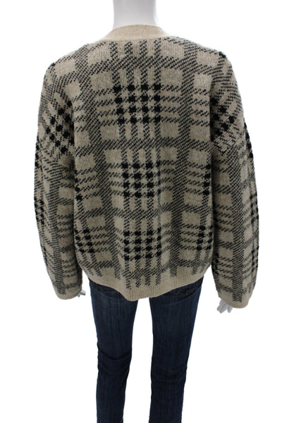 Rails Womens Plaid V-Neck Cardigan Beige Long Sleeve Fall Size M