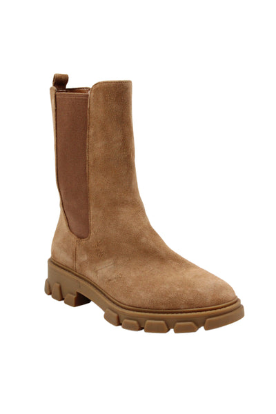 Michael Kors Womens Suede Elastic Slip-On Round Toe Ankle Boots Brown Size 6.5