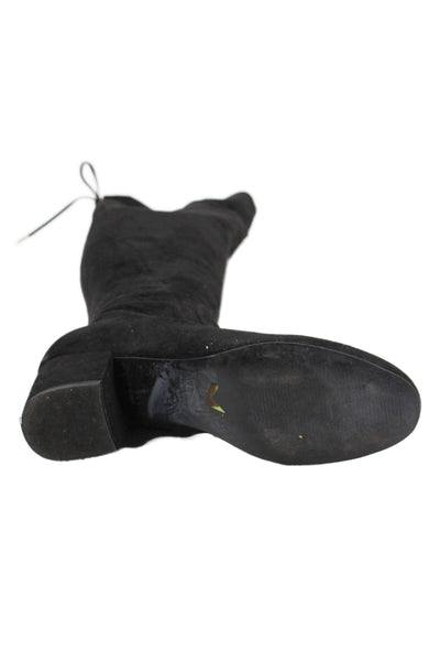 Marc Fisher Womens Suede Tied Knee-High Block Heels Boots Black Size 6.5