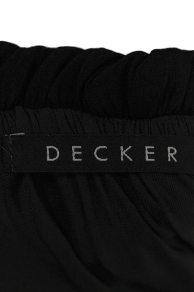 Decker Women Tunic Blouse Black V-Neck Long Sleeve Polyester Size XS