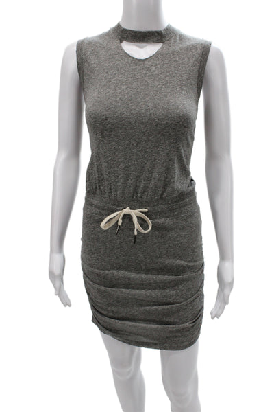 Philanthropy Women Tank Dress Gray Mock Neck Sleeveless Knee Length Size S