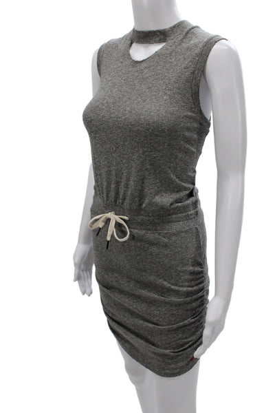 Philanthropy Women Tank Dress Gray Mock Neck Sleeveless Knee Length Size S
