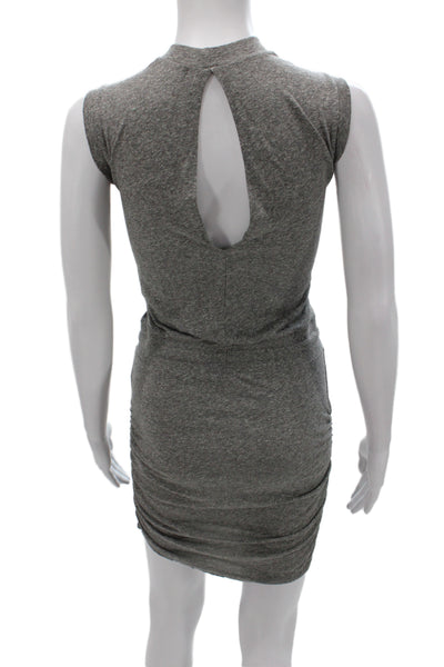 Philanthropy Women Tank Dress Gray Mock Neck Sleeveless Knee Length Size S