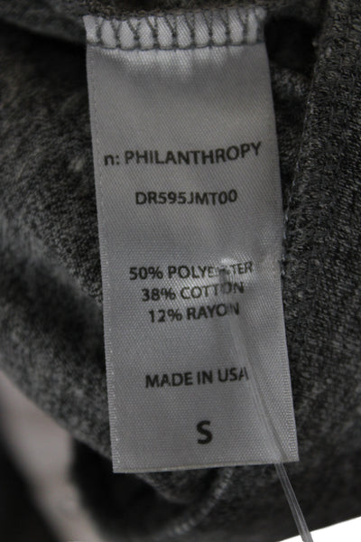 Philanthropy Women Tank Dress Gray Mock Neck Sleeveless Knee Length Size S