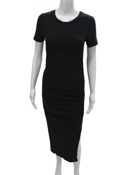 Philanthropy Womens Bodycon Dress Black Cotton Crew Neck Short Sleeve Size XS