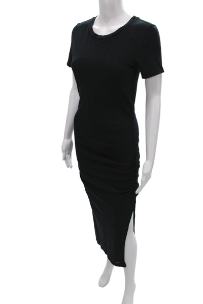 Philanthropy Womens Bodycon Dress Black Cotton Crew Neck Short Sleeve Size XS
