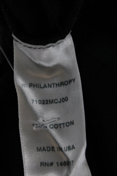 Philanthropy Womens Bodycon Dress Black Cotton Crew Neck Short Sleeve Size XS