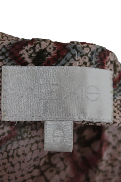 Alexis Womens Beige Silk Argyle Straight Pencil Skirt Bohemian Pull On Size S