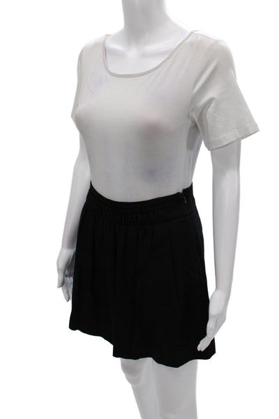 J Crew Womens Mini Skirt Black Wool Zip Size 0