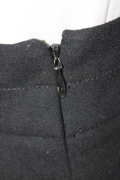 J Crew Womens Mini Skirt Black Wool Zip Size 0