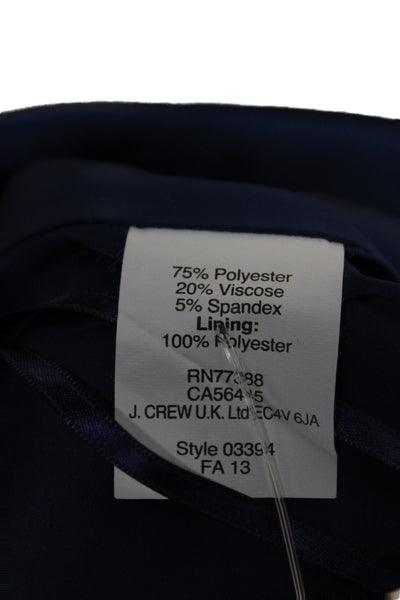 J Crew Womens A-Line Mini Skirt Blue Polyester Zip Size 00
