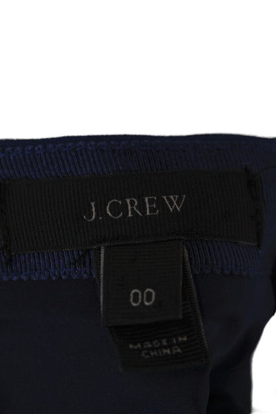 J Crew Womens A-Line Mini Skirt Blue Polyester Zip Size 00