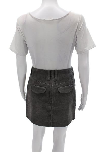 J Crew Women Gray Mini Skirt Cotton Zip Size 0