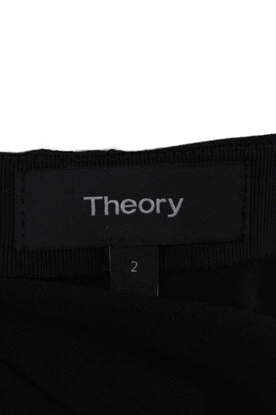 Theory Womens Mini Skirt Black Zip 65% Triacetate Size 2