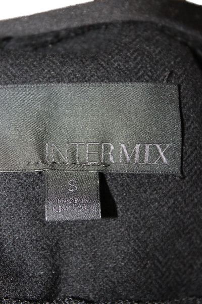 Intermix Womens Wrap Skirt Black Knee Length 30% Cotton Tie Size S
