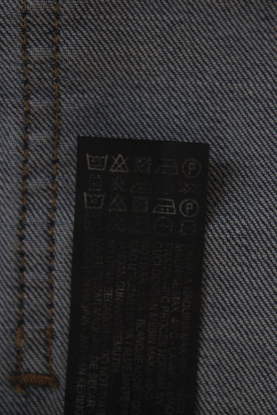Zara Woman Womens Mini Skirt Blue Cotton Button Solid Size S
