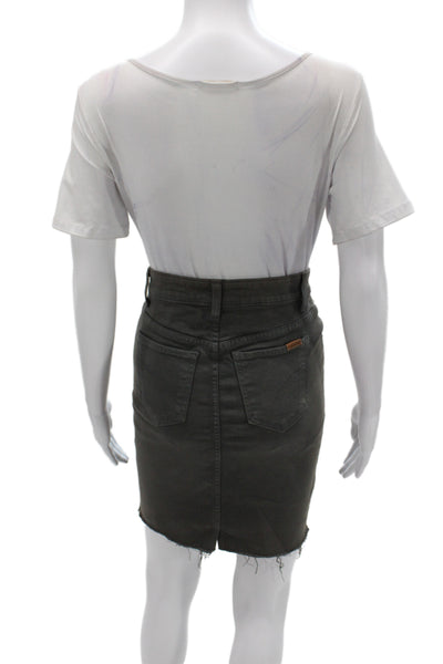 Joes Womens Gray Mini Straight Pencil Skirt Button 93% Cotton Size 24