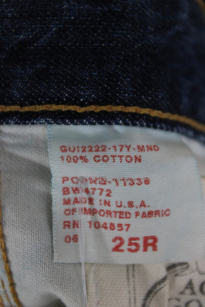 AG Adriano Goldschmied Women Mini Blue Cotton Button Skirt Size 25