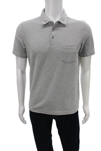 Vuori Mens Short Sleeves Crew Neck Polo Shirt Light Grey Size Small