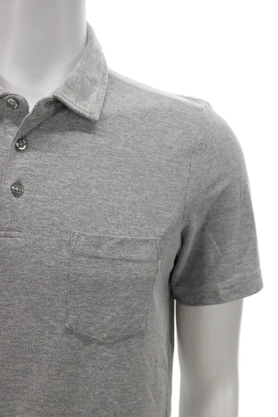 Vuori Mens Short Sleeves Crew Neck Polo Shirt Light Grey Size Small