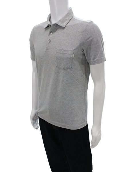 Vuori Mens Short Sleeves Crew Neck Polo Shirt Light Grey Size Small