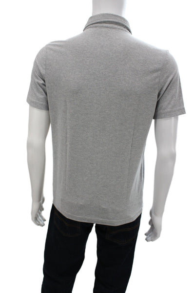 Vuori Mens Short Sleeves Crew Neck Polo Shirt Light Grey Size Small