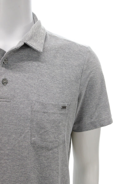Vuori Mens Short Sleeves Crew Neck Polo Shirt Grey Size Small