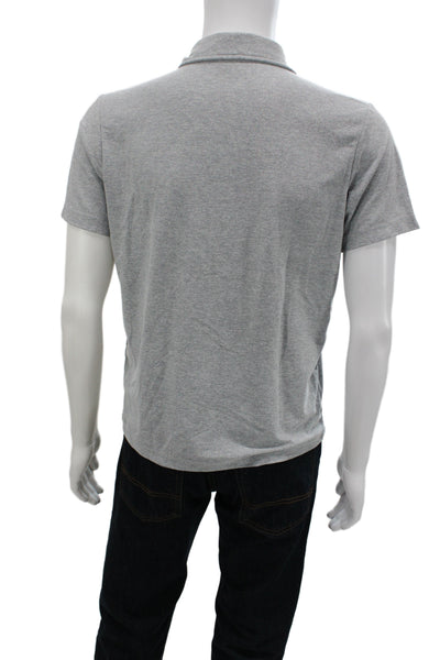 Vuori Mens Short Sleeves Crew Neck Polo Shirt Light Grey Size Small