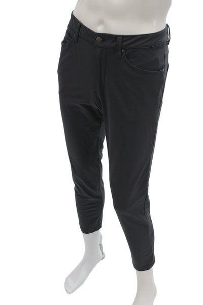 Lululemon Mens Ankle Pants Black Nylon Button Athleisure Size 30