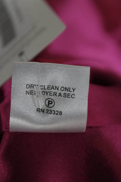 Trina Turk Women Pea Coat Pink Button Solid Rayon Blend Long Sleeve Size 2