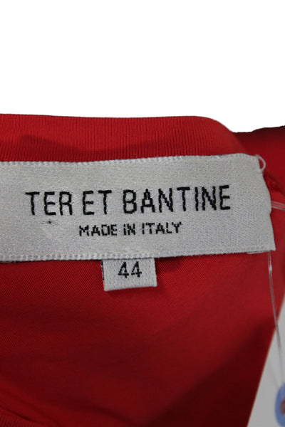 Ter Et Bantine Womens Red One Shoulder Basic Tank Sleeveless Solid Size 44