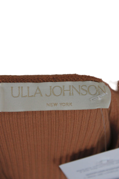 Ulla Johnson Womens Basic Bohemian Orange Sleeveless Tank Round Neck Size M