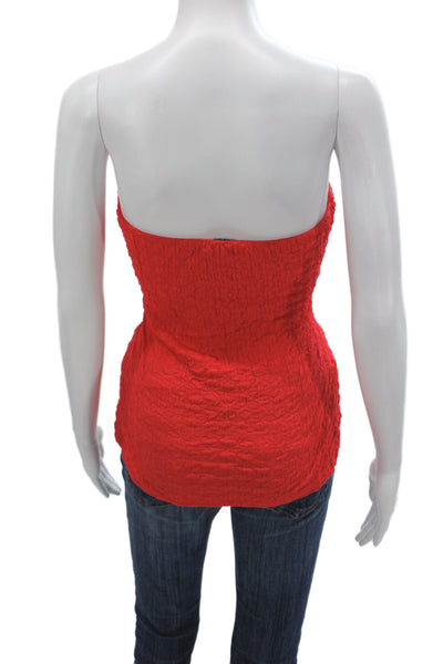 Zara Womens Off Shoulder Red Crinkle Tank Sleeveless Size M