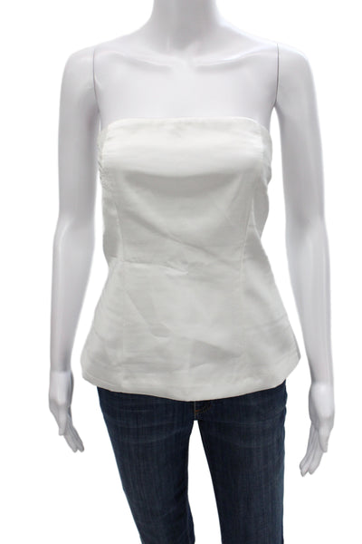 Zara Women Basic Off Shoulder Cotton Sleeveless Blouse White Size M
